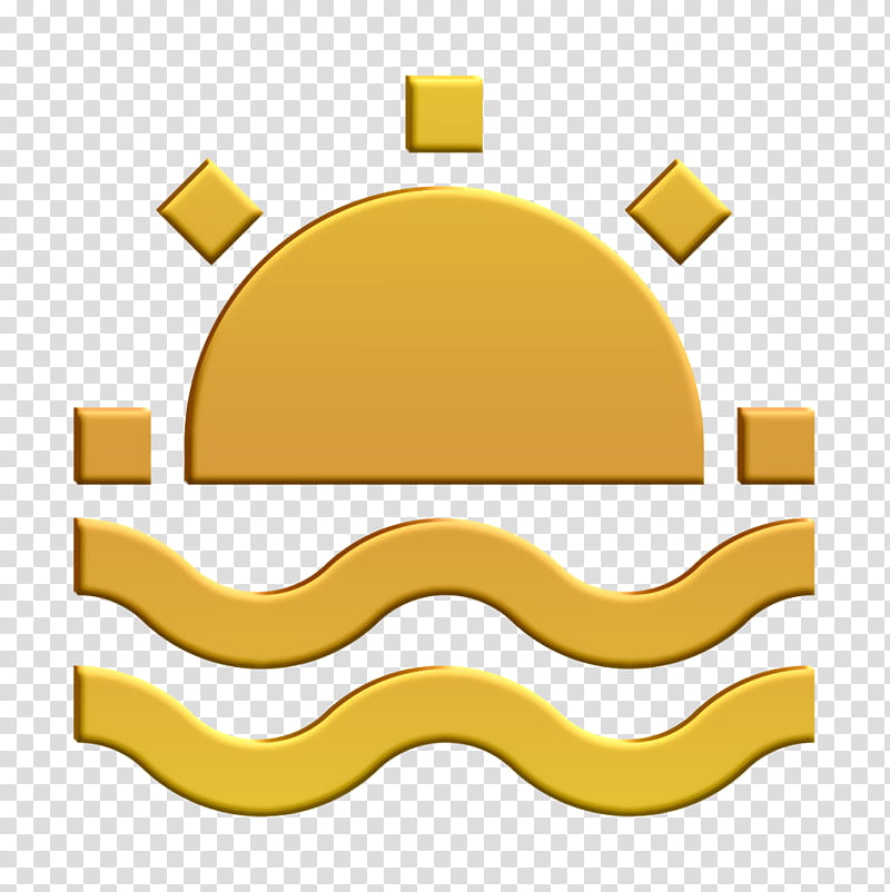 beach icon morning icon sea icon, Sunrise Icon, Sunset Icon, Yellow, Line, Symbol, Logo transparent background PNG clipart