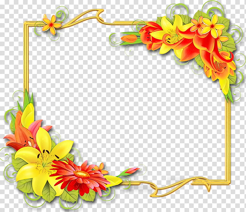 Floral Background Frame, Flower, Frames, Floral Design, BORDERS AND FRAMES, Yellow, Flower Frame, Rose transparent background PNG clipart