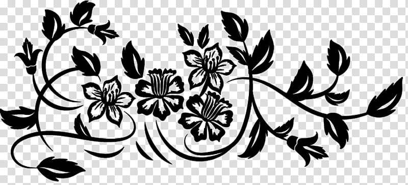 Spring Flowers Black Floral Design Illustration Transparent Background Png Clipart Hiclipart