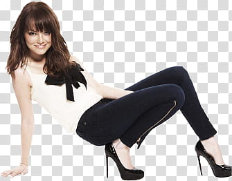 EmmaStone , woman leaning transparent background PNG clipart