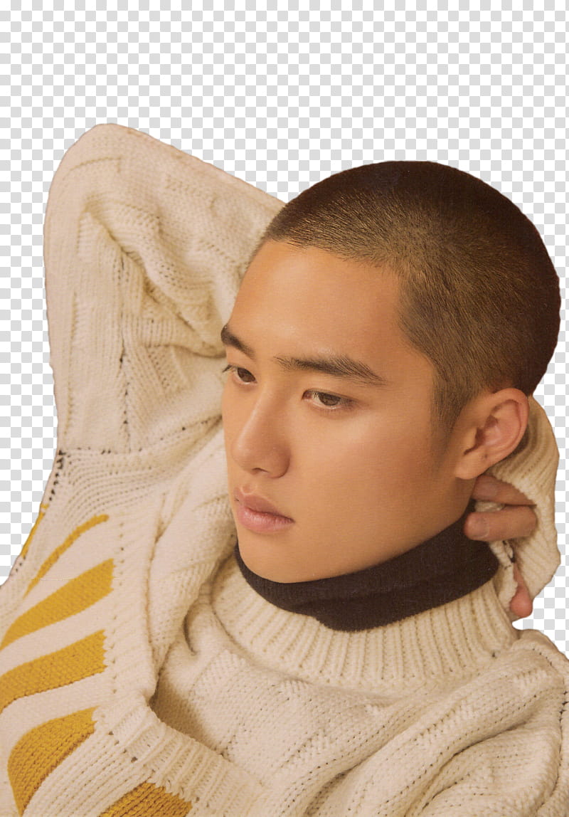 D O UNIVERSE, EXO DO putting his hand on back of his neck transparent background PNG clipart