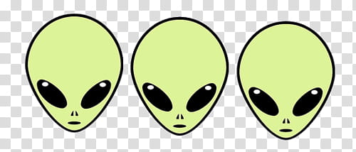 Alien, three green alien heads transparent background PNG clipart