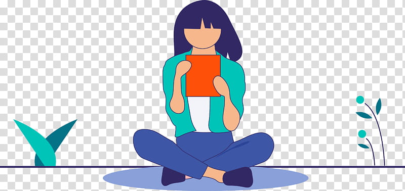 physical fitness cartoon sitting yoga animation, Girl ReadING, Girl Cartoon, Girl , Physical Fitness, Meditation, Balance transparent background PNG clipart