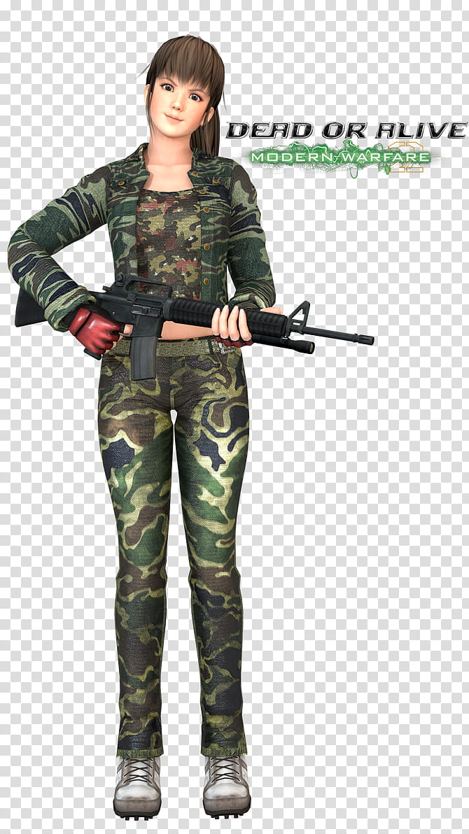 Dead or Alive Modern Warfare , woman holding assault rifle illustration transparent background PNG clipart