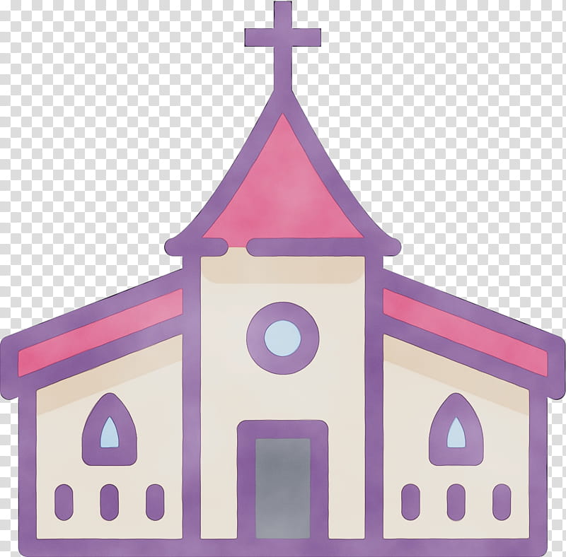 pink church birdhouse chapel steeple, Watercolor, Paint, Wet Ink, Place Of Worship transparent background PNG clipart