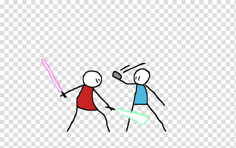saber vs gun, two blue and red fighting stickman transparent background PNG clipart