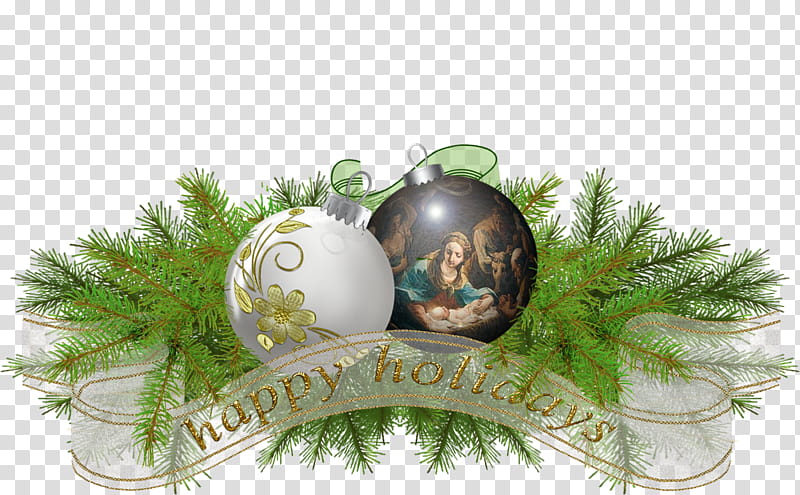 Christmas ornaments, Happy Holidays art transparent background PNG clipart