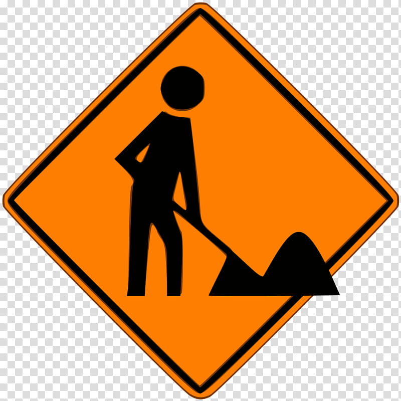 Orange, Traffic Sign, Construction, Warning Sign, Road, Roadworks, Construction Site Safety, Construction Worker transparent background PNG clipart