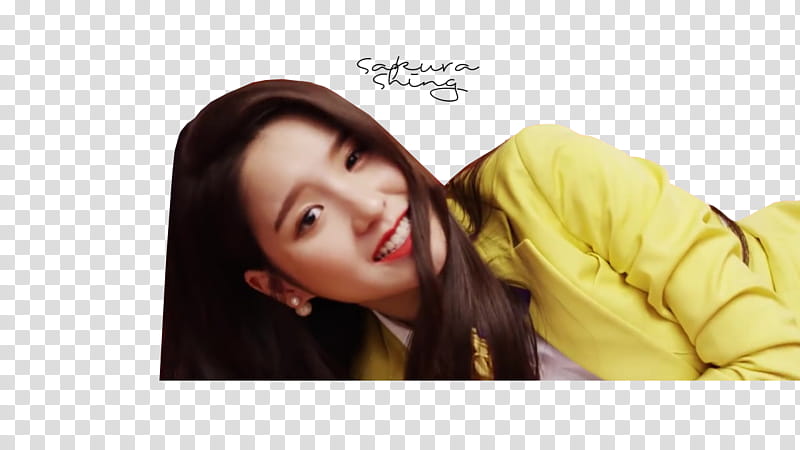 Heejin ViViD, woman wearing yellow long-sleeved top transparent background PNG clipart