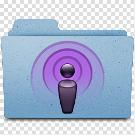 Podcast Folder, purple and black network signal folder icon transparent background PNG clipart