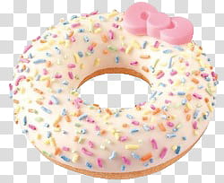 Pastel Food s, doughnut with sprinkles transparent background PNG clipart
