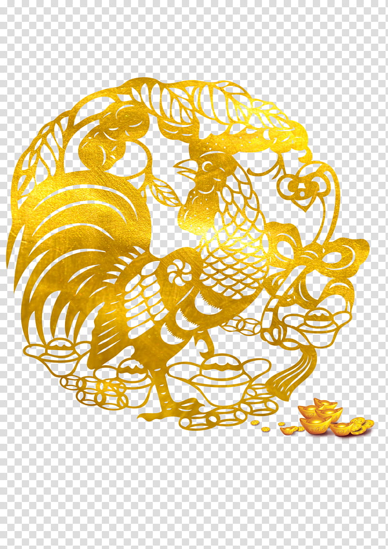 Chinese New Year Paper Cutting, Chinese Paper Cutting, Papercutting, Chicken, Rooster, Sticker, Poster, Tradition transparent background PNG clipart