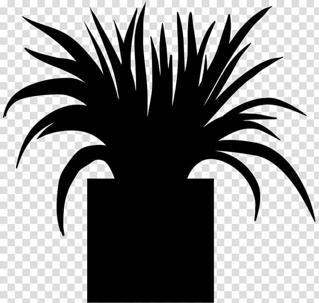 Black And White Flower, Palm Trees, Computer, Line, Leaf, Head, Plant, Arecales transparent background PNG clipart