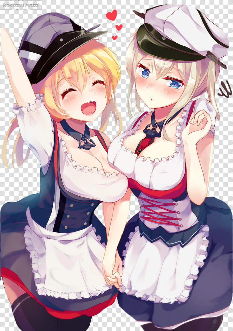 [Kancolle Render], Prinz and Graf,  female anime character illustration transparent background PNG clipart