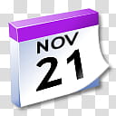 WinXP ICal, November  calendar illustration transparent background PNG clipart