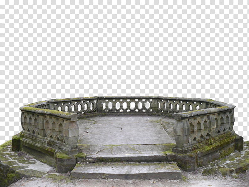 Circular balcony , gray concrete fence transparent background PNG clipart