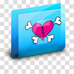 carpetas blue y pink, broken heart-printed blue folder icon transparent background PNG clipart