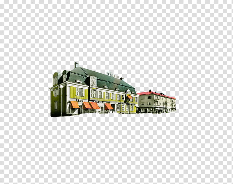 Vintage Buildings, green and white building transparent background PNG clipart