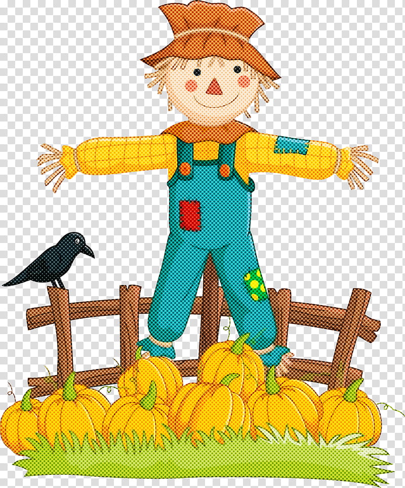 scarecrow pumpkin autumn, Scarecrow, Thanksgiving, Cartoon transparent background PNG clipart