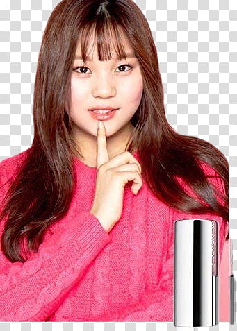 Umji GFriend Clinique, woman wearing pink floral sweater transparent background PNG clipart
