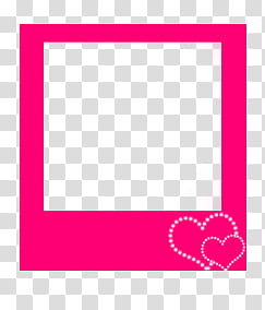 Polaroid, square red heart frame transparent background PNG clipart