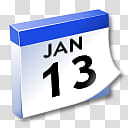 WinXP ICal, white and blue January  calendar date transparent background PNG clipart