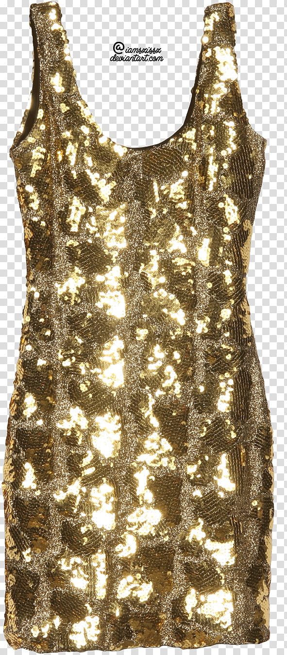 SHINY TEXTURED DRESS - Gold