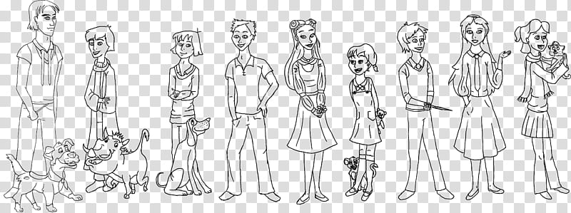 DaH Dark Age, anime character family sketch transparent background PNG clipart