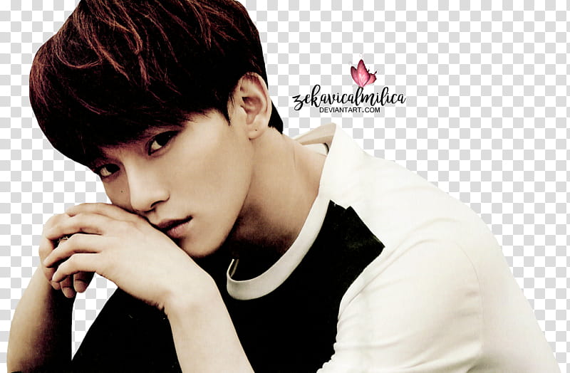 EXO Chen Love Me Right, man putting his hands on cheek transparent background PNG clipart