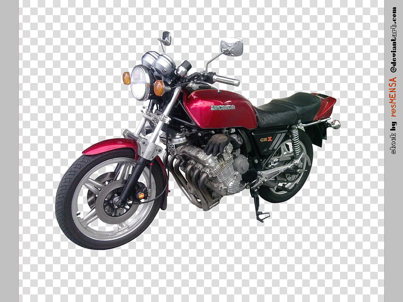 HONDA CBX with glove, black and red standard motorcycle transparent background PNG clipart