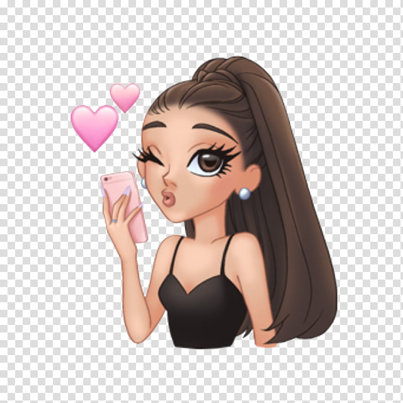 Arimojis part II elliexcutiepie, woman kissing while holding phone transparent background PNG clipart