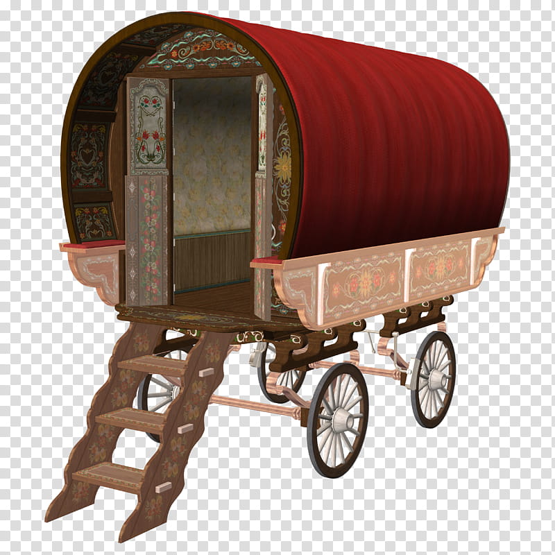 red and brown wagon close-up transparent background PNG clipart