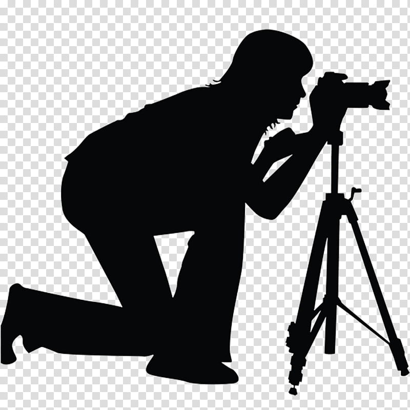 Camera Silhouette, grapher, Camera Operator, Black, Standing, Black And White
, Male, Joint transparent background PNG clipart