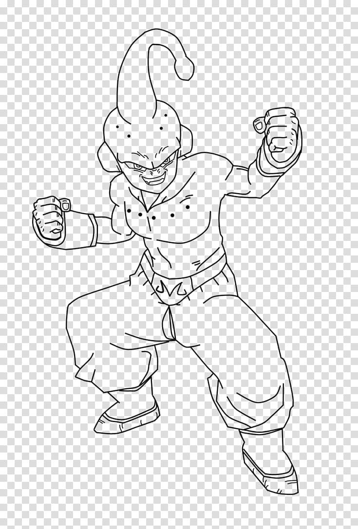 Kid Buu, Lineart transparent background PNG clipart