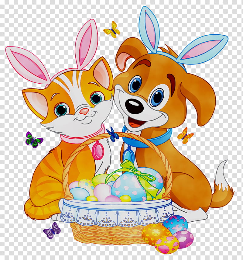 Easter Bunny, Dog, Puppy, Cartoon, Drawing, Cuteness, Pet, Spaniel transparent background PNG clipart