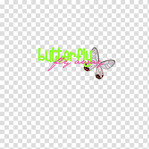 Butterfly, green and pink text transparent background PNG clipart