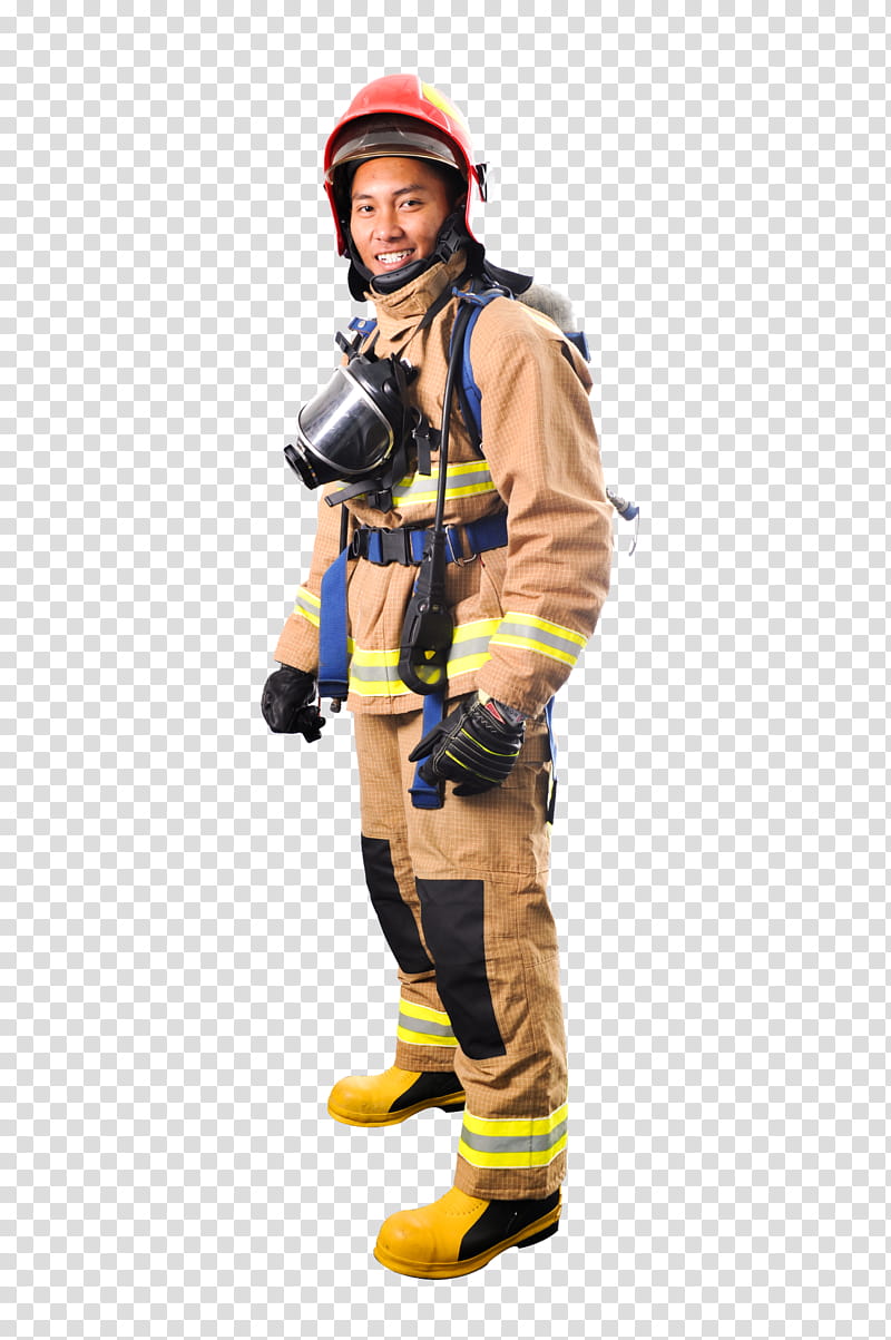 Firefighter, Personal Protective Equipment, Yellow, Workwear, Highvisibility Clothing, Construction Worker, Hard Hat, Costume transparent background PNG clipart
