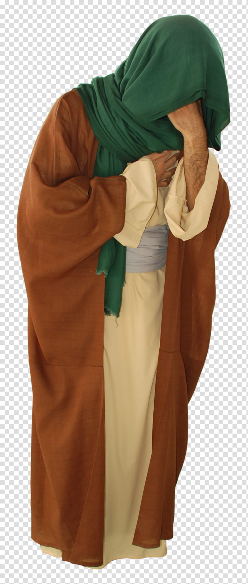 Arab old style clothes , person wearing brown coat transparent background PNG clipart