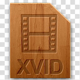 Wood icons for file types, xvid, Xvid logo transparent background PNG clipart