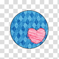 scrapbooking pink and blue, round blue and heart red geometric graphics transparent background PNG clipart