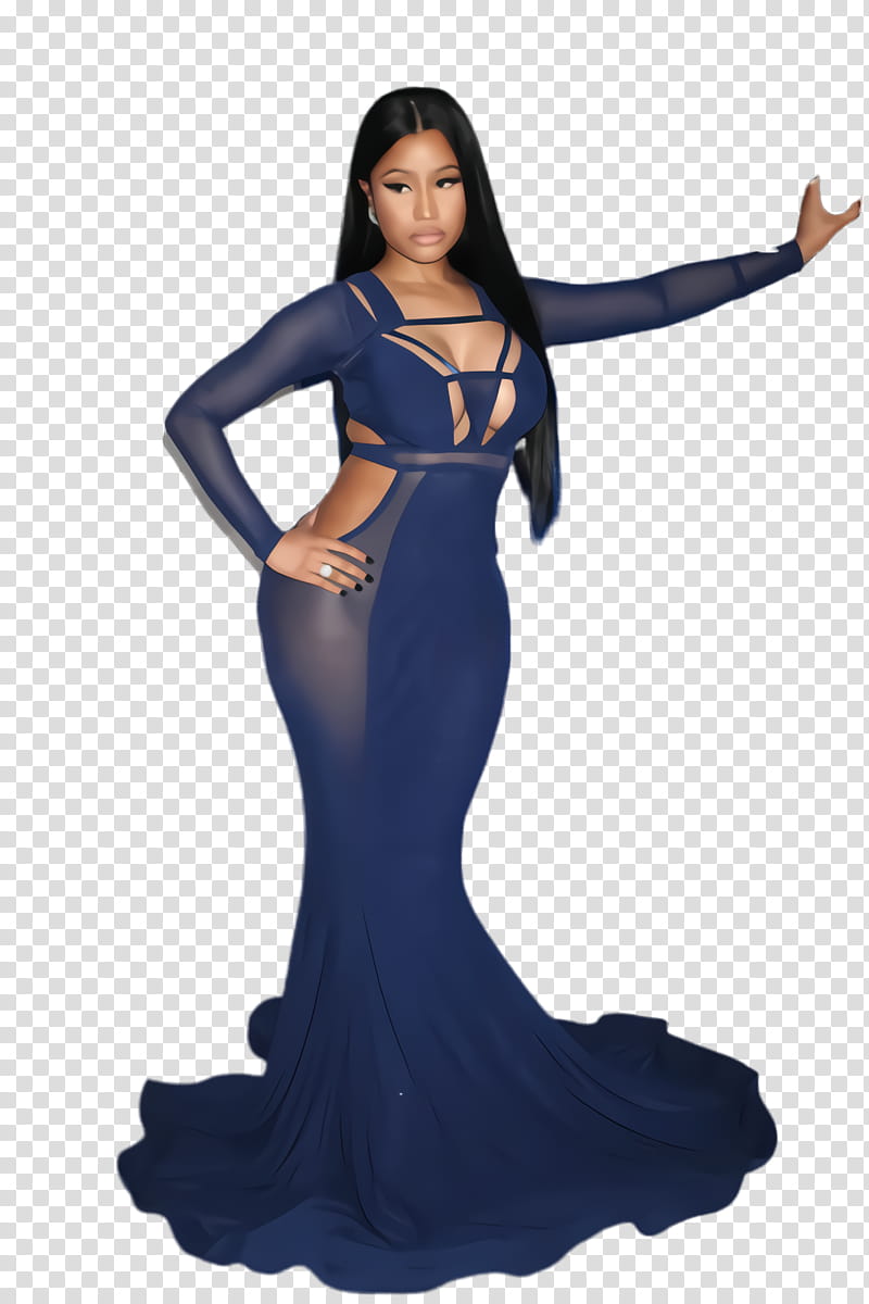 Hair, Nicki Minaj, Gown, Shoulder, Electric Blue, Clothing, Dance, Dress transparent background PNG clipart