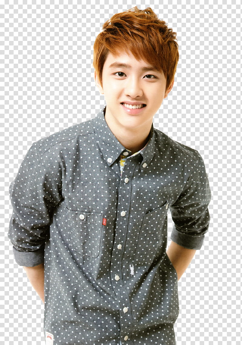 RENDER EXO for SMTOWN Week set, man wearing grey button-up collared shirt transparent background PNG clipart