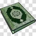 Islamic Icons, , green and white book transparent background PNG clipart