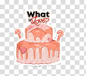 TWICE WHAT IS LOVE , -tier pink and red cake transparent background PNG clipart