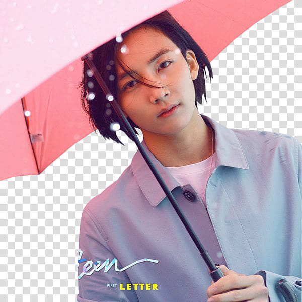 Seventeen , man in gray dress shirt holding pink umbrella transparent background PNG clipart