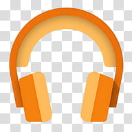 Android Lollipop Icons, Play Music, orange headphone icon transparent background PNG clipart