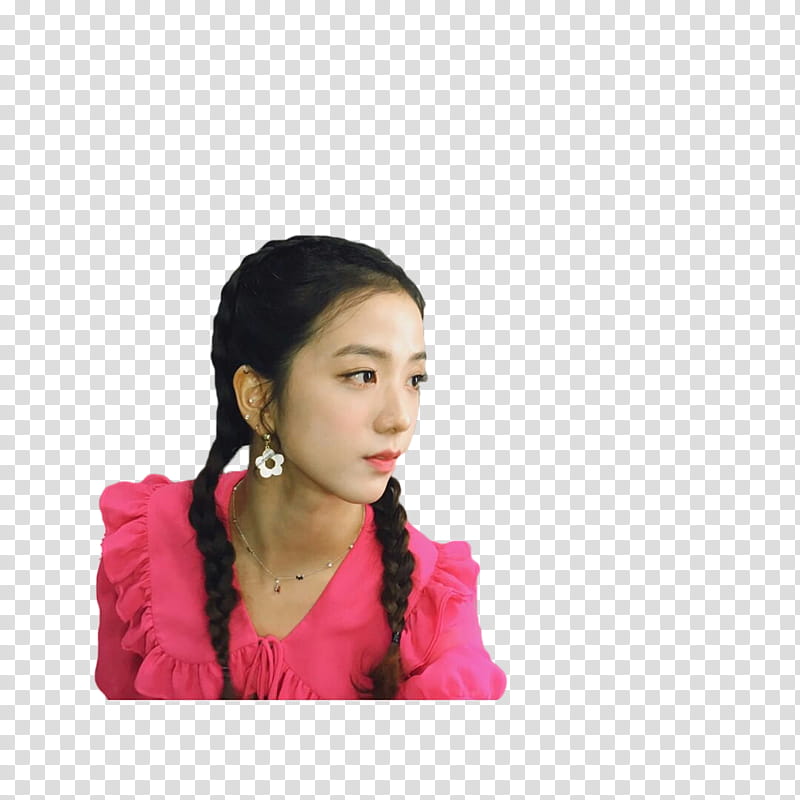 JISOO BLACKPINK, female Korean star in pink top transparent background PNG clipart