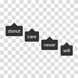 Quotes, donut care never will text overlay transparent background PNG clipart