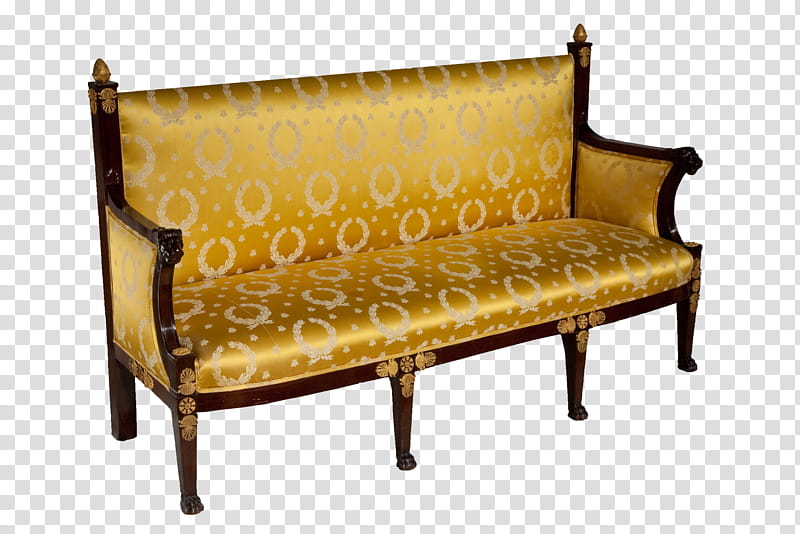 antique sofa, brown and black wooden sofa transparent background PNG clipart