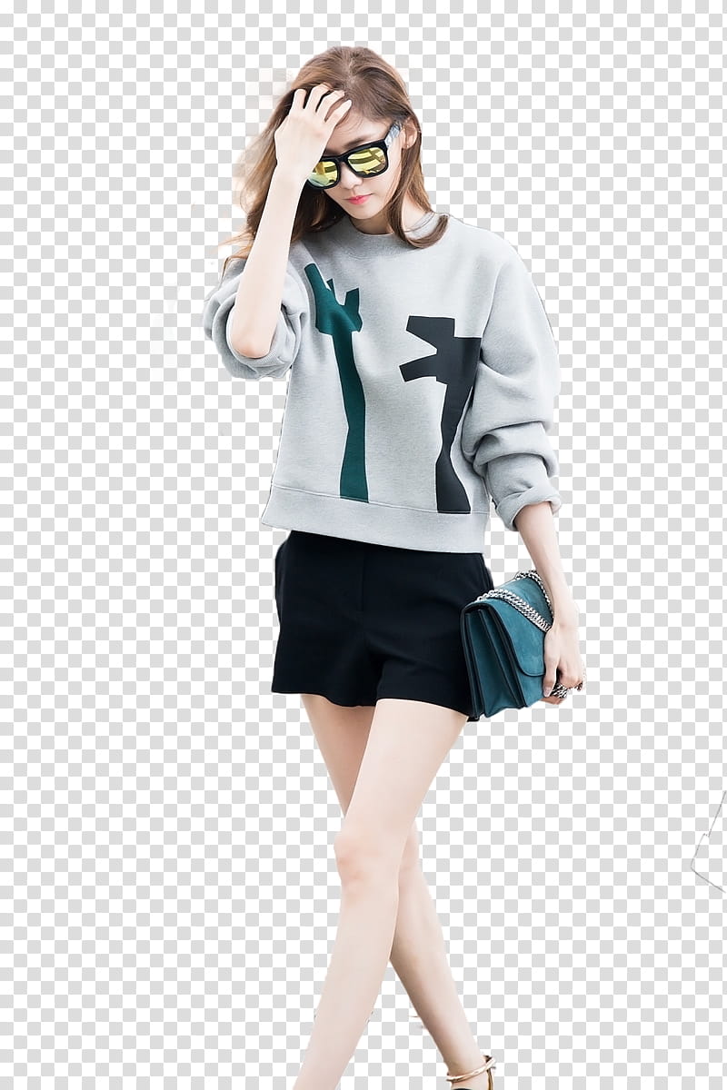 Yoona SNSD, woman wearing grey sweater transparent background PNG clipart